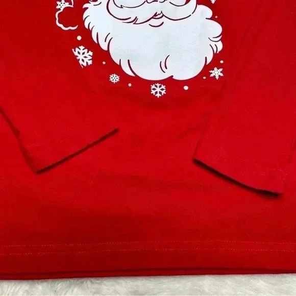 Holiday Time Christmas Santa Shirt Red & White Long Sleeved Size Extra  Small - Picture 6 of 16